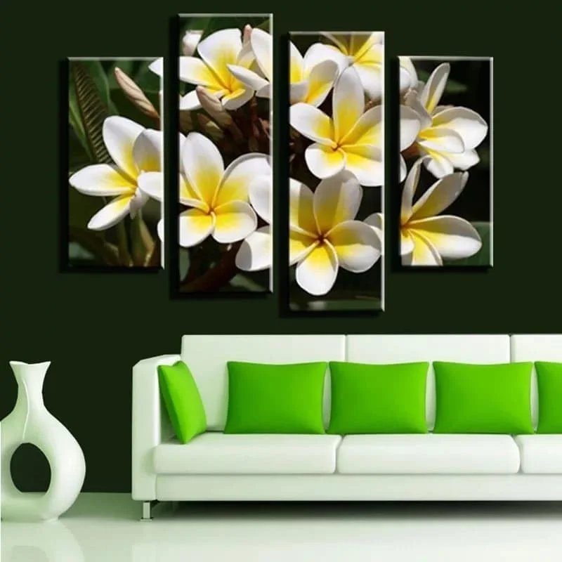 

Wholesale 4Pieces Picture Painting Wall Art Room Decor Print Poster Modern Flowers Wall Pictures for Living Room Canvas Painting