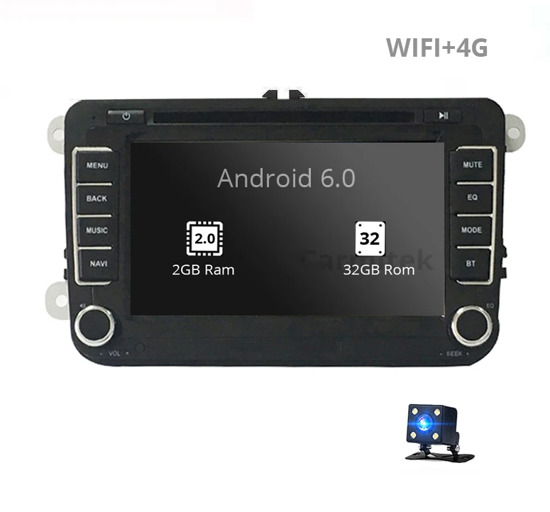 2GB 32GB Camera Android Мультимедиа Радио gps навигация двойной din для vw polo sedan scirocco Caddy Passat b6 b7 DVD volkswagen golf 4 5 6 - Цвет: 2GB 32GB Camera