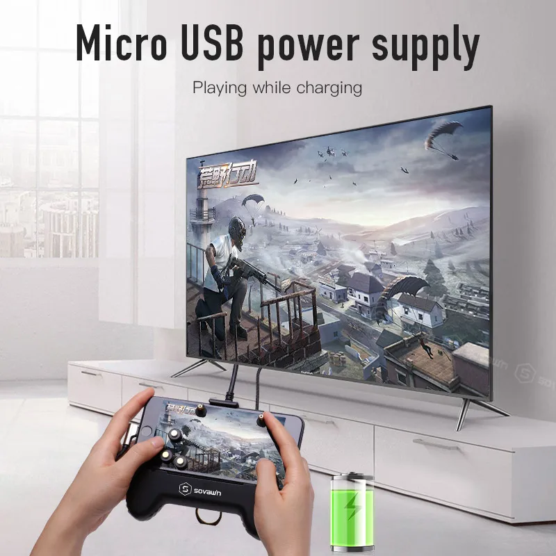 PUPG мобильный игровой контроллер триггер HDMI дисплей телефон к телевизору проектор геймпад джойстик контроллер l1r1 подключи и играй для iphone