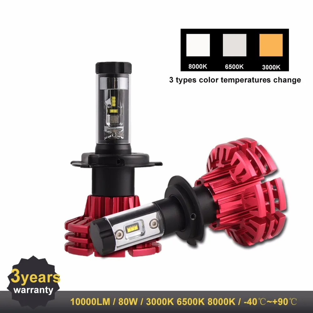 Светодиодный фонарь H7 H4 H11 H1 HB4 HB3 12 в пост. Тока 10 000 лм 80 Вт|hb3 led bulb|headlight h11hb3 |