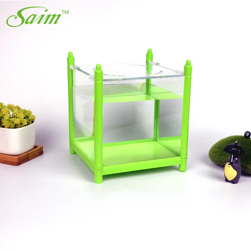 Saim мини рыбы ящик для заводчиков аквариум Betta Fish чаша акриловый аквариум инкубатор разведение коробка для рабочего стола, Стекло аквариума изоляции коробка