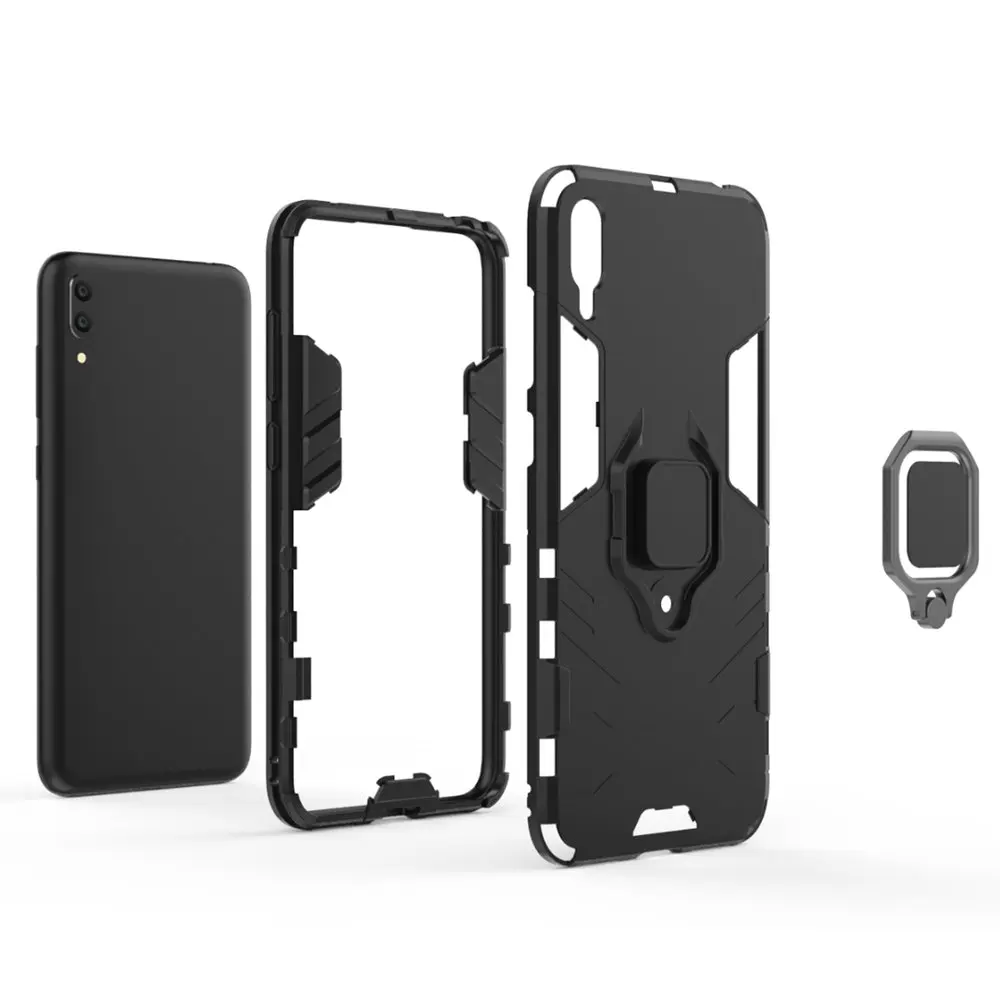 shockproof 360 Degree Rotation Ring Holder Kickstand Hybrid Armor Protective Case for Huawei enjoy 9 |