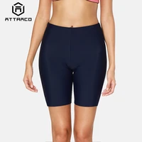 attraco women high waist swimming trunks ladies bikini bottom solid swimwear briefs slim swimming trunks