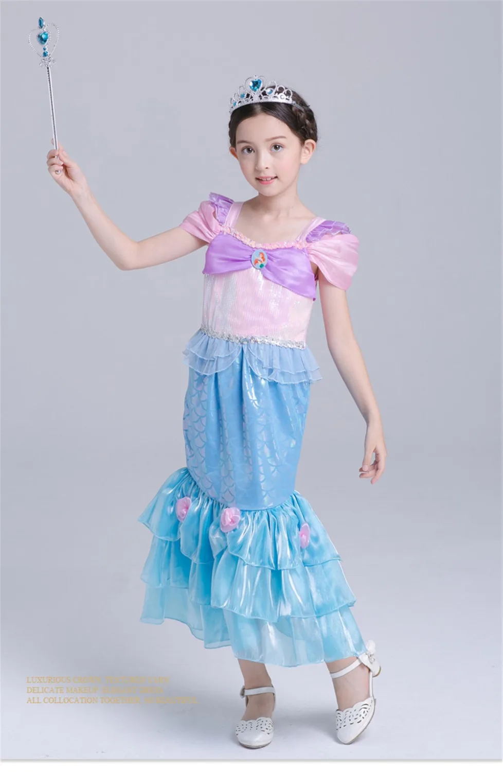 The Little Mermaid Halloween Costume Christmas Girls Fancy Princess Ariel Dress Summer Children's Evening Party Wig | Детская одежда