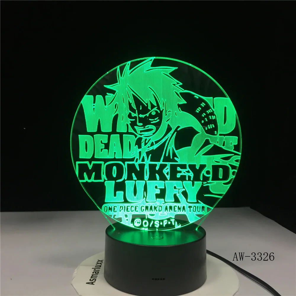 3D Led Vision аниме Луффи моделирование ночной Светильник Usb Одна деталь настольная
