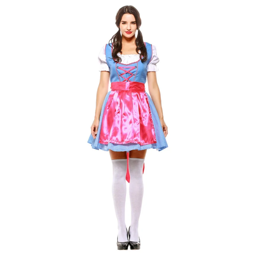 

Three-colors German Oktoberfest beer Costume short maid dress for women
