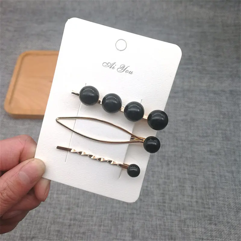 3 шт./компл. винтажная модная Корейская женская заколка для волос с жемчужинами на