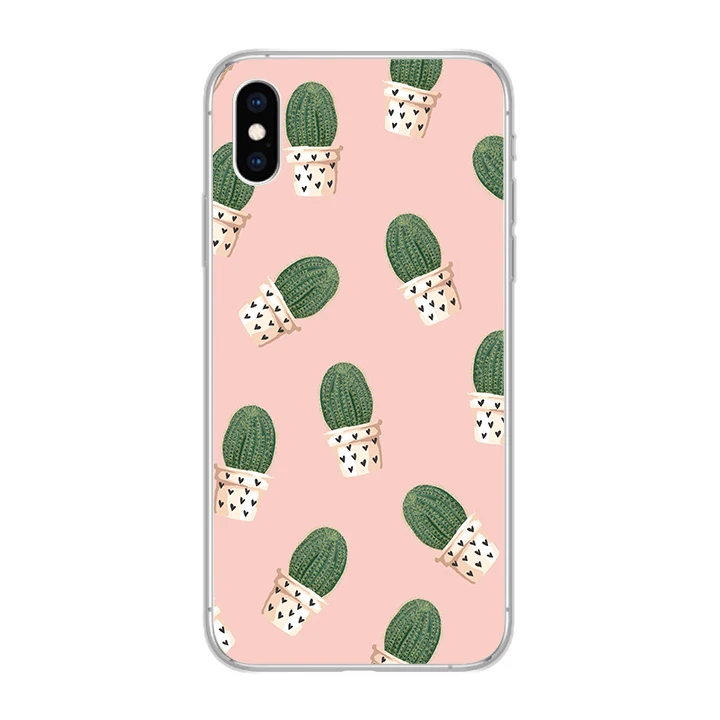 ciciber Phone Cases for IPhone 7 8 6 6s Plus SE 5s X Xs XR XS Max Soft TPU Cover 11 Pro 2019 Cactus Fundas Coque |
