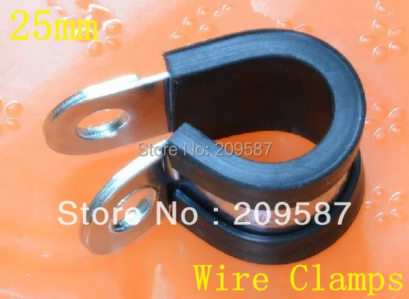 10 шт. 25 мм оцинкованные резиновые изолированные медные кабельные зажимы для