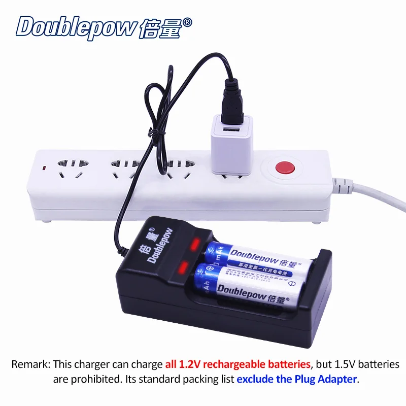 2 слота Doublepow DP UK22 USB светодиодный индикатор Интеллектуальное Быстрое Зарядное