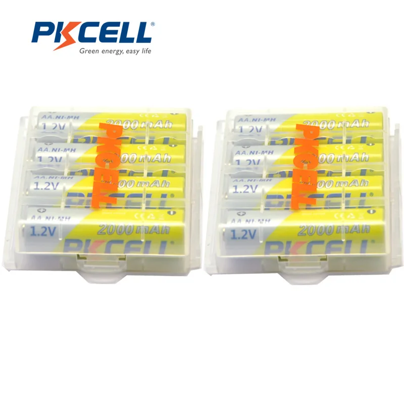 8 X батарейки PKCELL AA Baterias металл гидридных или никель 2A 2000mAh 1 2 V NIMH перезаряжаемый