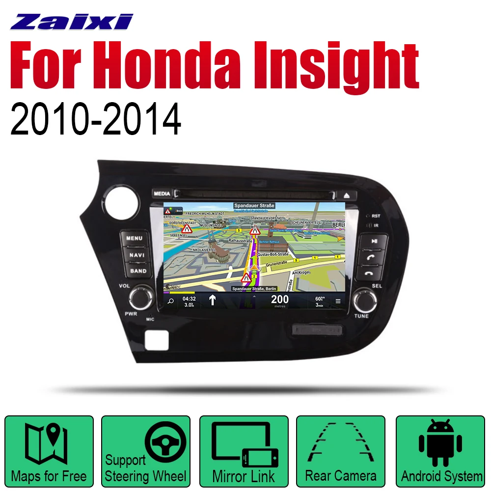 Android 2 Din Авто Радио DVD для Honda Insight 2010~ Автомобильный мультимедийный плеер gps навигационная система Радио стерео