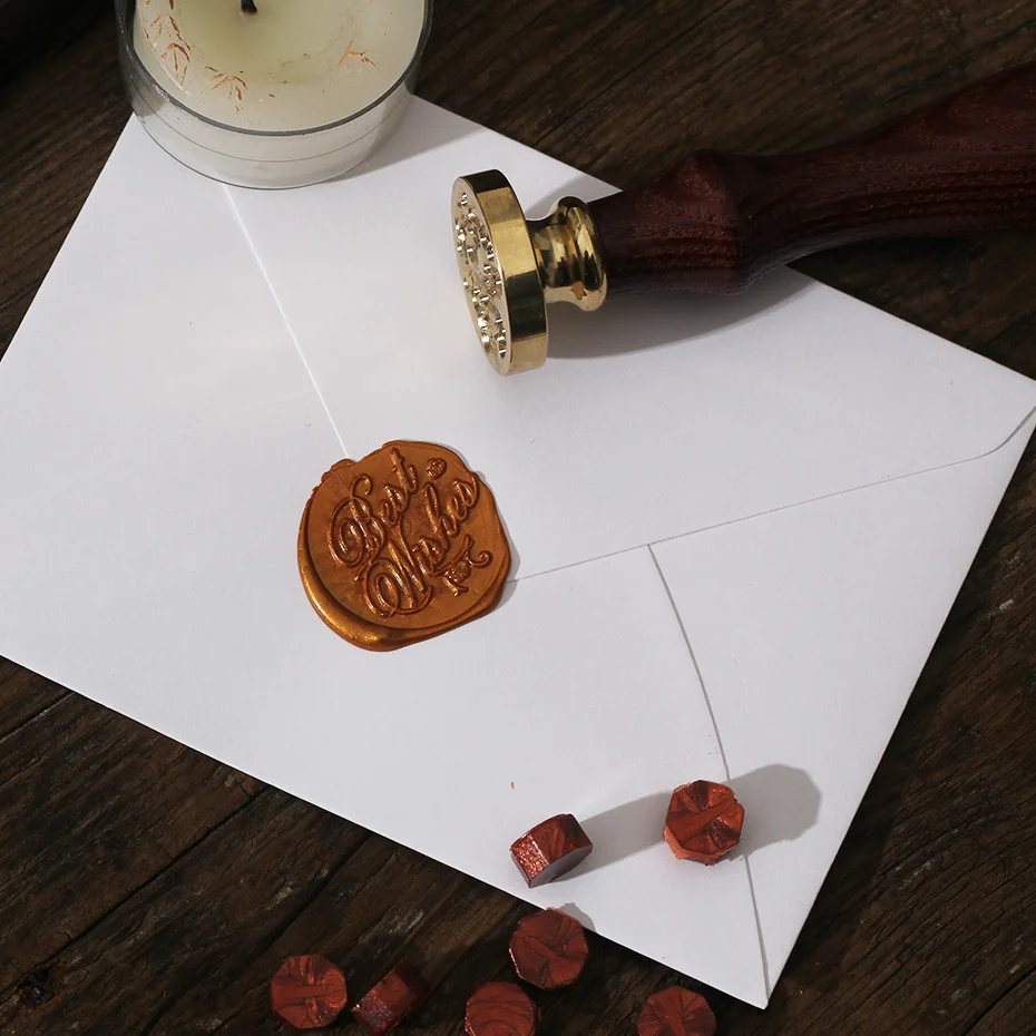 1PC Anime Sakura Series Retro Wood Handle Sealing Wax Stamp Decorative Greeting Birthday Wedding Invitation Sealing Stamps