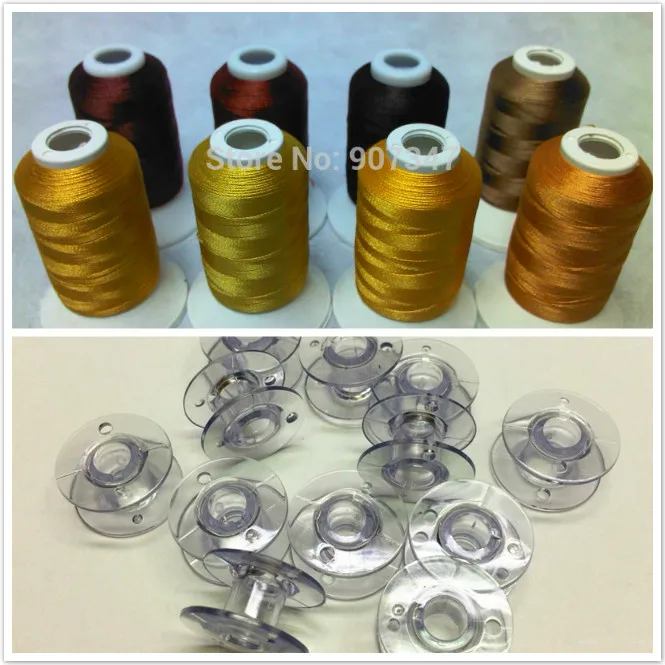 Simthread Коричневая серия полиэфирная компьютерная Вышивальная нить 500 м * 8 + 12 шт