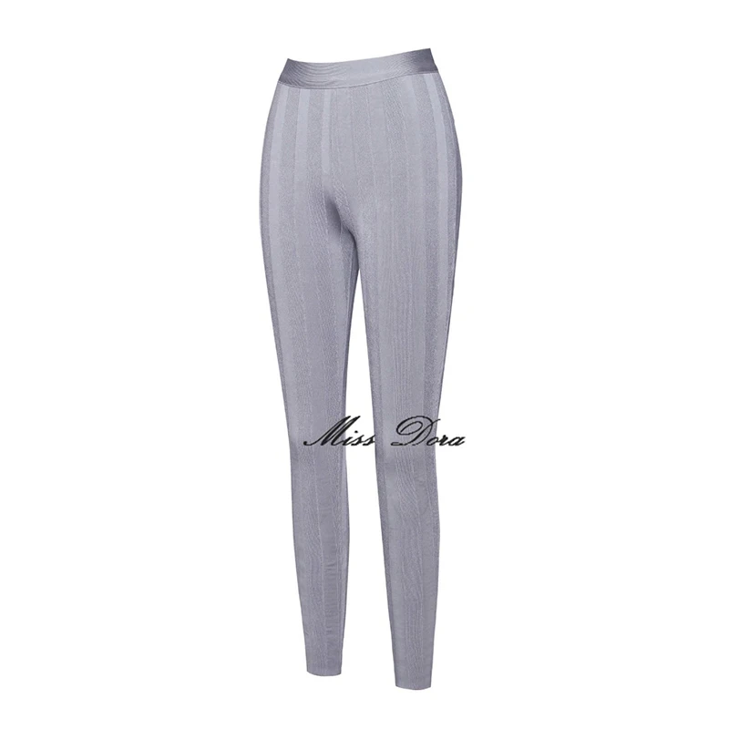 2020 сексуальные женские серые жаккардовые серебряные полосатые бандажные штаны