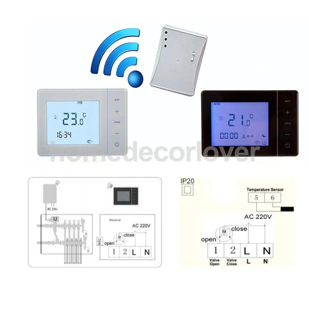 HY01RF RF беспроводной комнатный термостат настенный газовый котел с дистанционным