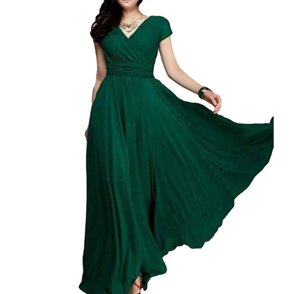 Женское Шифоновое Платье макси с цветочным принтом длинное пляжное платье