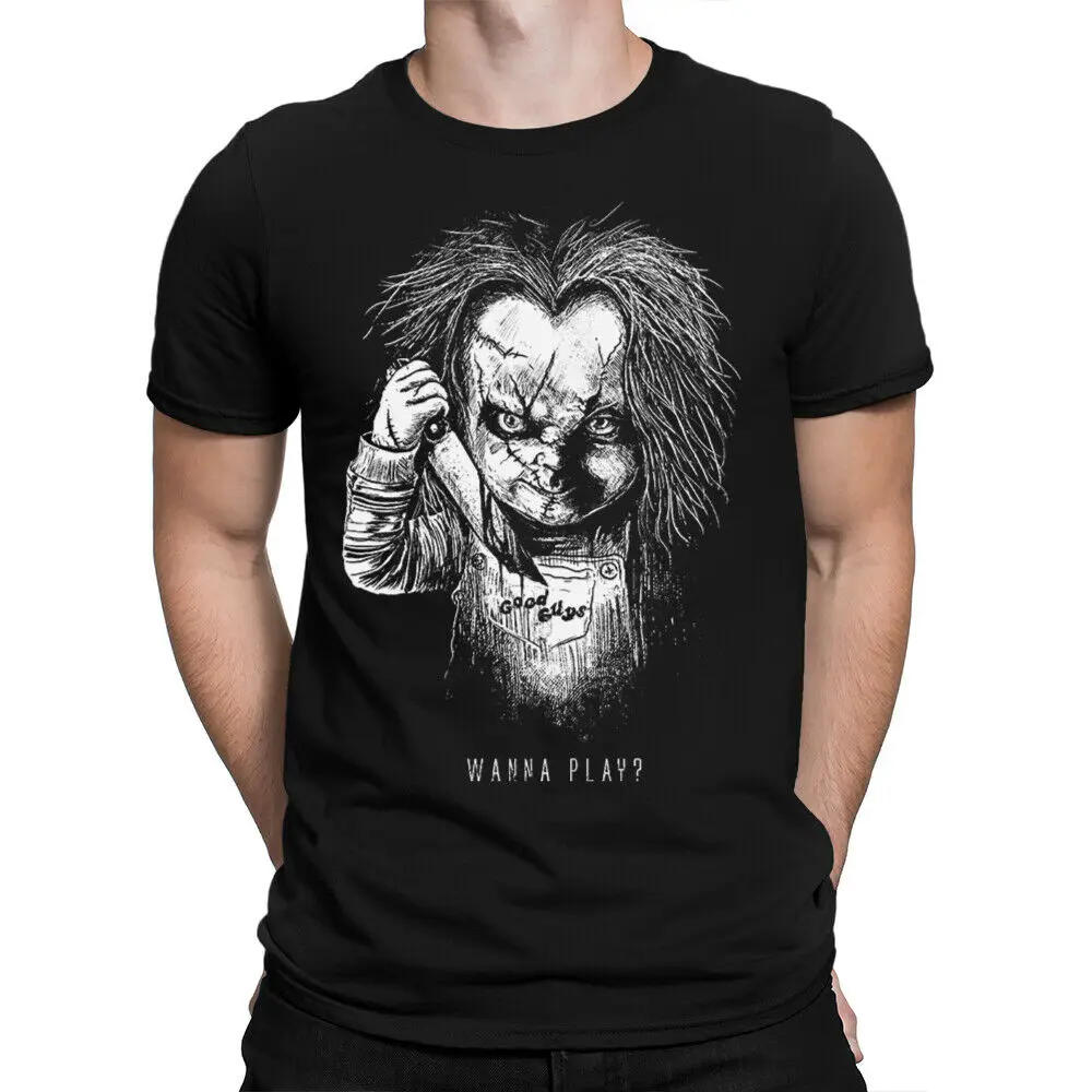 Футболка Chucky Wanna Play Детская футболка с принтом из фильма ужасов Мужская всех