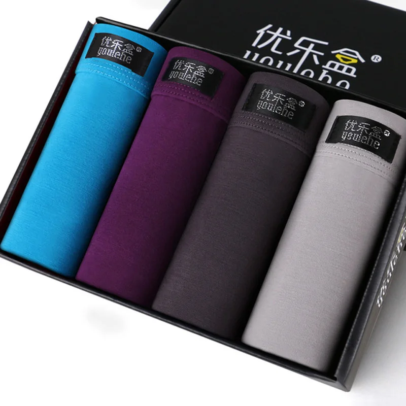 4 шт./лот мужское мягкое нижнее белье хлопковые дышащие трусы большого размера L XL