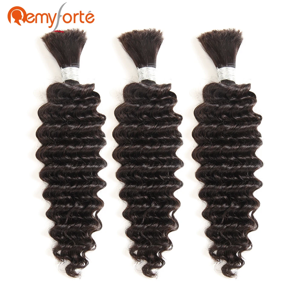 Волосы Remy Forte 3 пучка бразильские глубокая волна человеческие волосы для плетения