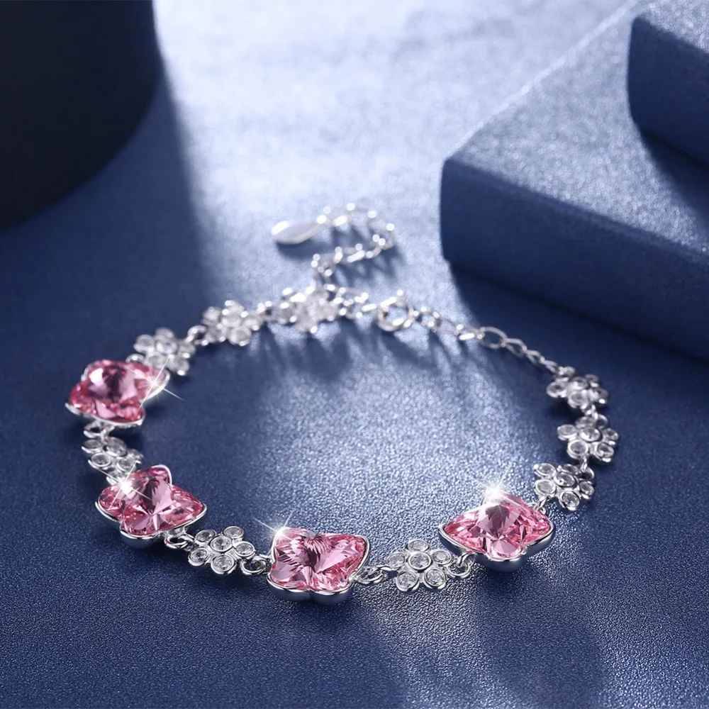 Женский браслет с кристаллами и бабочками Swarovski | Украшения аксессуары