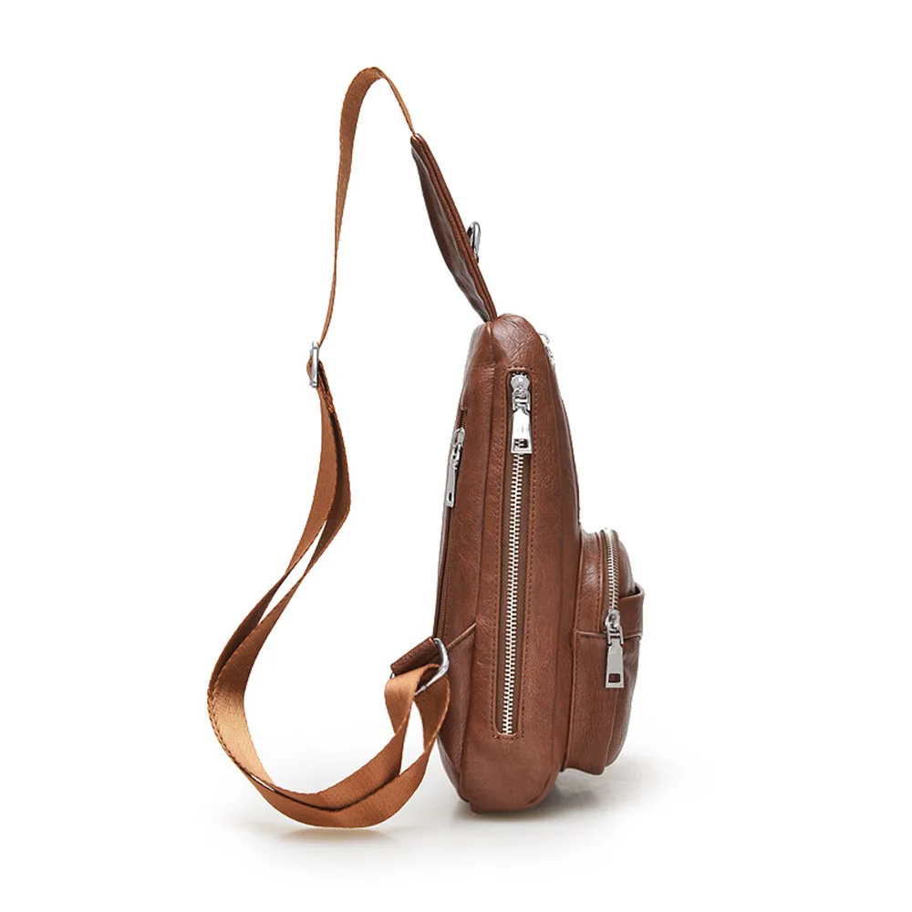 Роскошные искусственная кожа груди мешок для мужчин Crossbody мужская повседневная