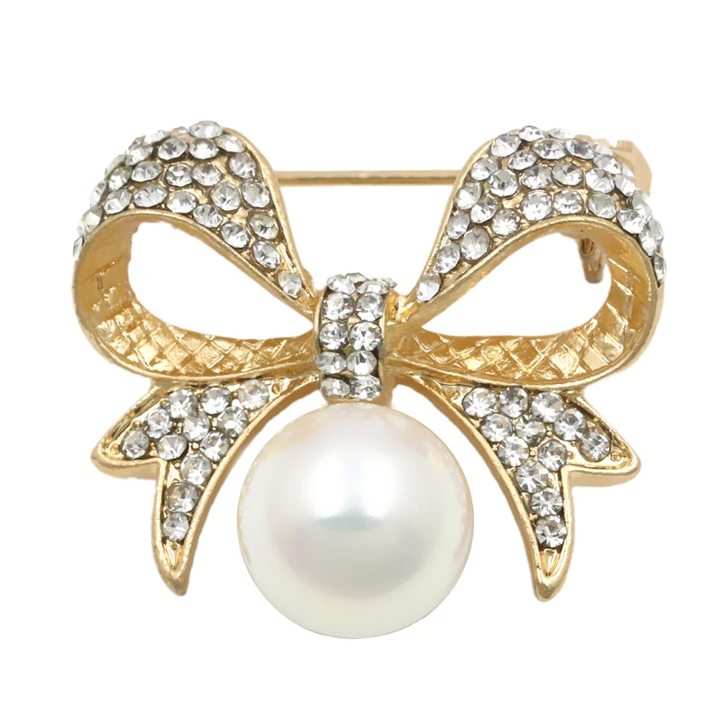 Женская Брошь в виде банта с искусственным жемчугом для вечеринки свадьбы