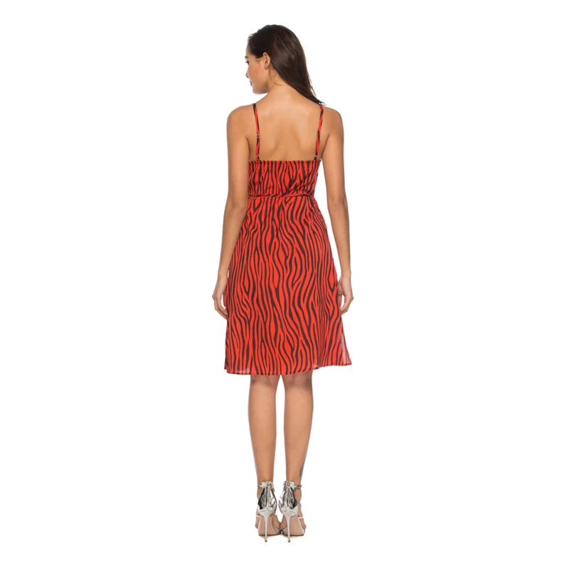 2019 летнее Новое Женское платье Европейское сексуальное на подтяжках с рисунком