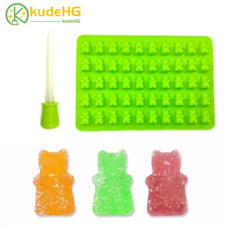 2019 модные формы для тортов 1 комплект 50 силиконовые полости Gummy медведя шоколада