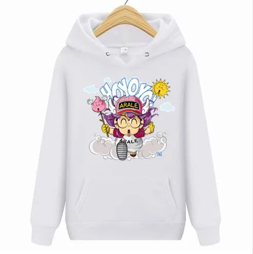 Slump толстовки для мужчин Arale Hoyoyo подарок на день рождения топы корректирующие с длинным рукавом необычная толстовка с капюшоном хлопковые кофт - Цвет: Белый