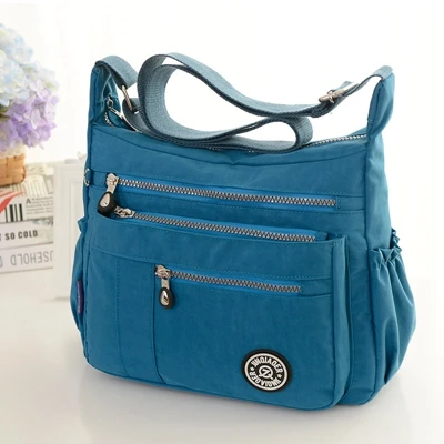 Sea blue Новые женские сумки через плечо, модные нейлоновые сумки, повседневные дорожные сумки-мессенджеры для девочек, водонепроницаемые женские сумки через плечо - Цвет: Sea blue