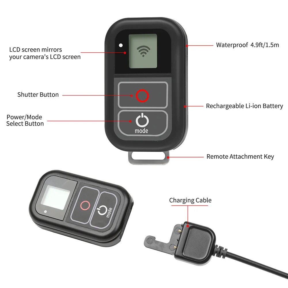 High Quality Wifi Remote Control Smart with Charge Cable for Gopro Hero 7/6/5/4 | Электроника