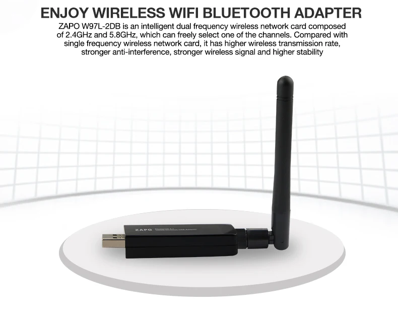 ZAPO игровой Bluetooth 4,1 добавить 5 ГГц WiFi 1200 Мбит/с беспроводной AC USB 3,0 адаптер Высокая Антенна Сеть карта для ПК настольного ноутбука тв