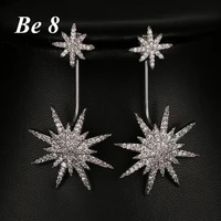 be8 brand newly shinny aaa cubic zirconia drop bridal earring brincos micro inlay crystal snow shape earring party jewelry e 260