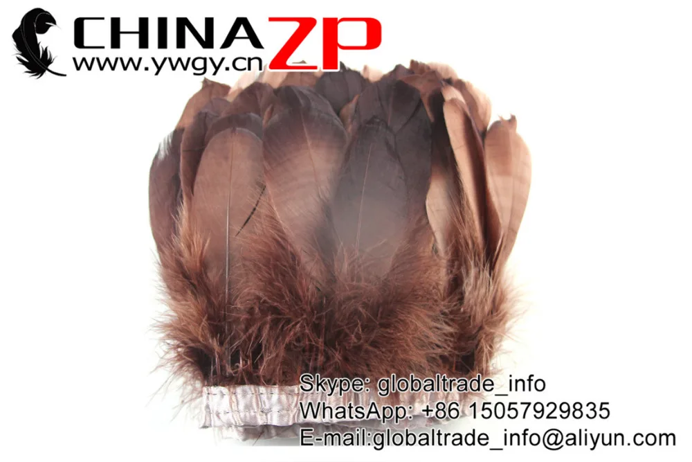 Уникальная окрашенная кофейная гусиная лента CHINAZP с атласной лентой по заводской