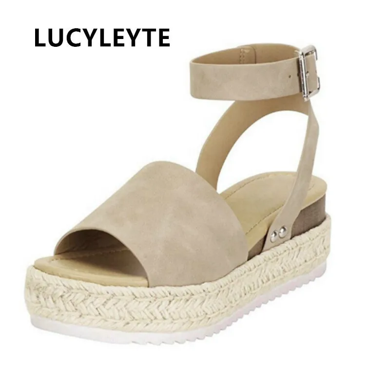 Женская обувь на танкетке Босоножки высоком каблуке Летняя Вьетнамки Chaussures Femme