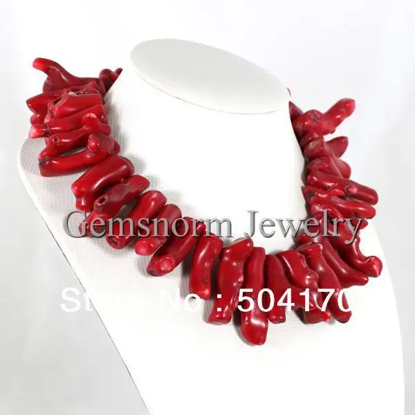 Ожерелье из натурального красного кораллового цвета большие размеры 20*25 мм