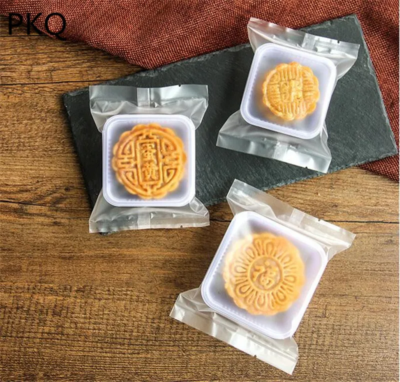 100 шт. матовый пластиковый пакет для бисквита/Mooncake стандартный с отрывным вырезом