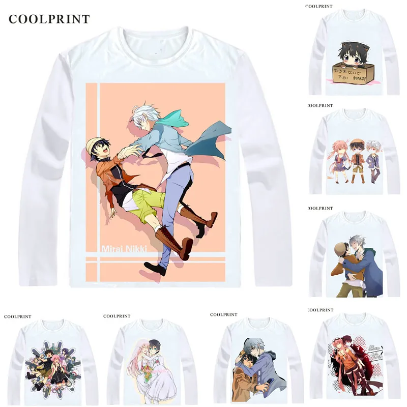 Футболки COOLPRINT Future Diary Mirai Nikki рубашки с длинным рукавом японским аниме Amano Yukiteru