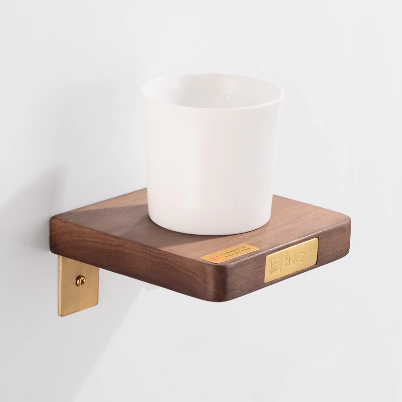 Держатель для зубной щетки стеклянный стакан держатель из латуни и дерева в