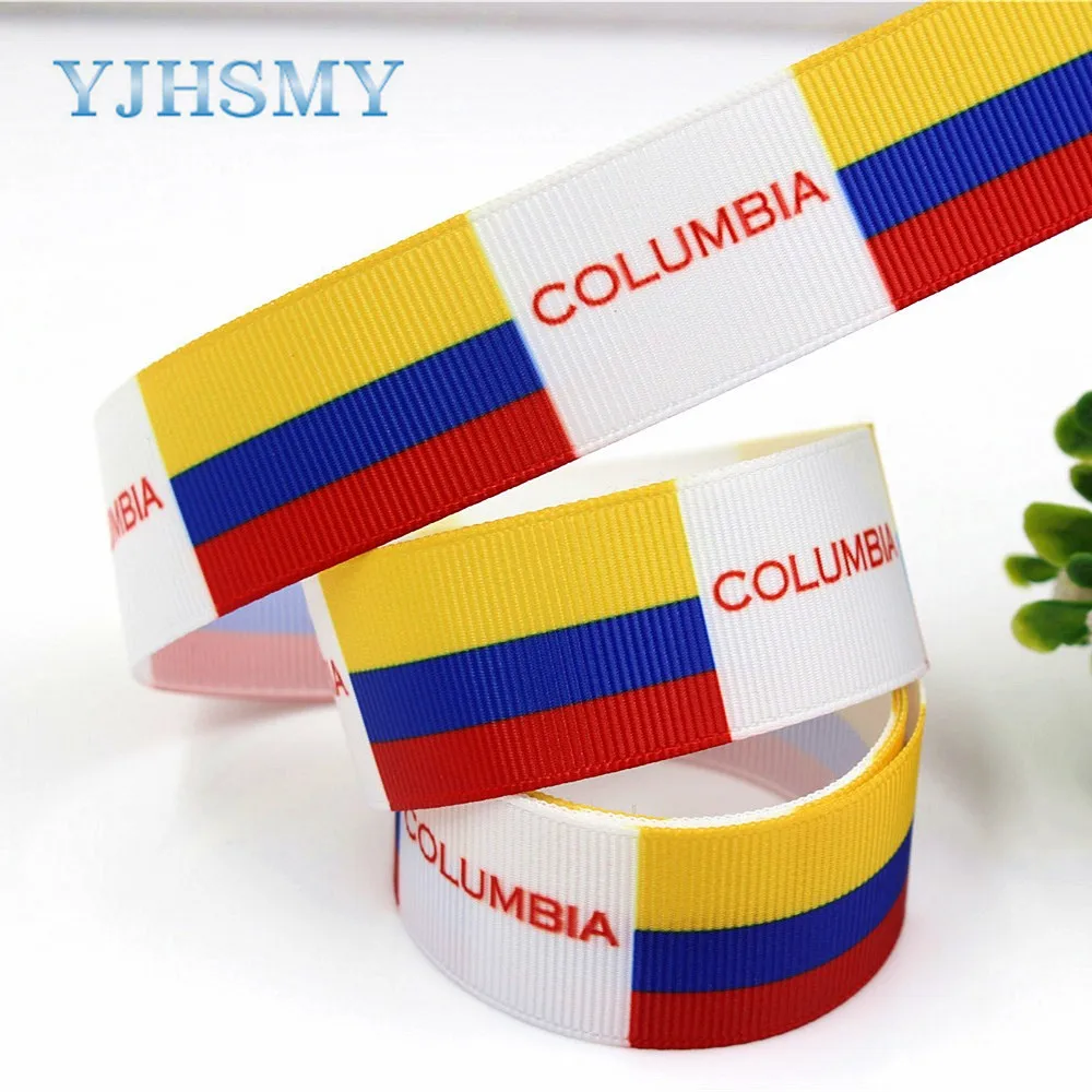 YJHSMY 181111 25 мм 10 ярдов Национальный флаг серии grosgrain ленты термопечать Свадебные