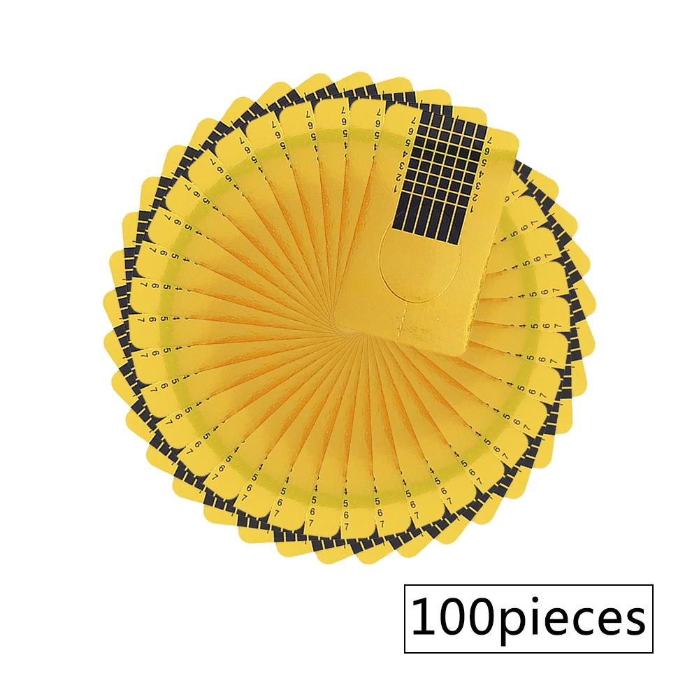 100 шт профессиональные насадки для ногтей золотистые u образные ногти гель