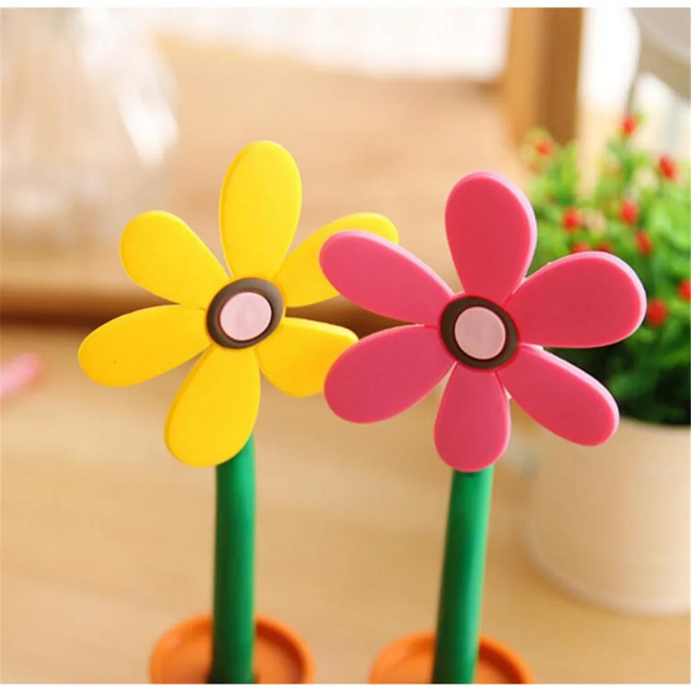 Креативная шариковая ручка с подсолнухом милый цветочный горшок красивый дизайн