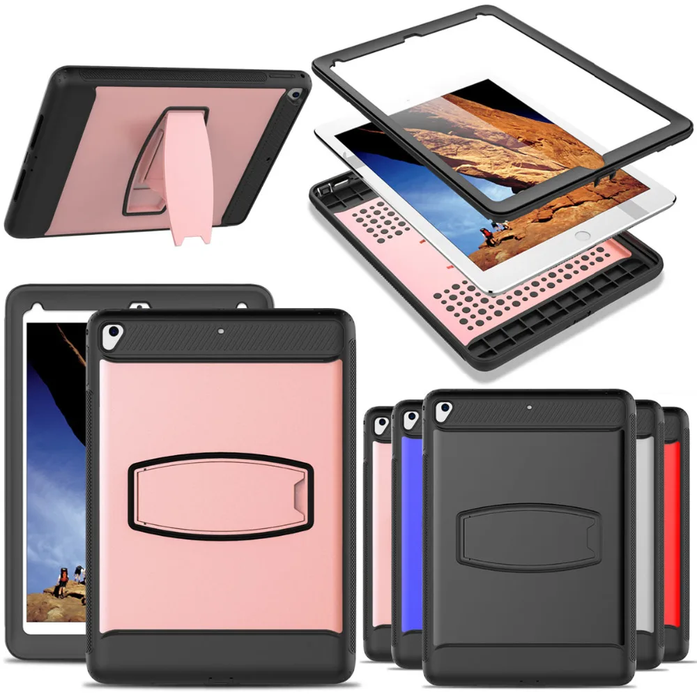 Чехол для iPad 9 7 2018 2017 6-го 5-го поколения ударопрочный Прочный чехол-подставка с