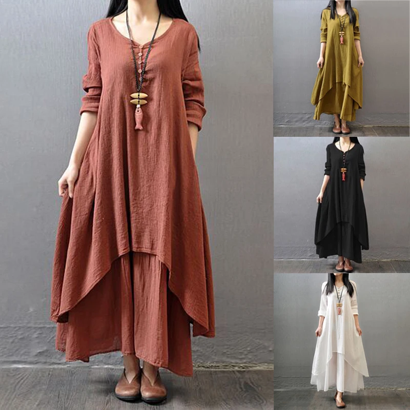 Летнее платье 2020 женское повседневное свободное в стиле бохо длинное