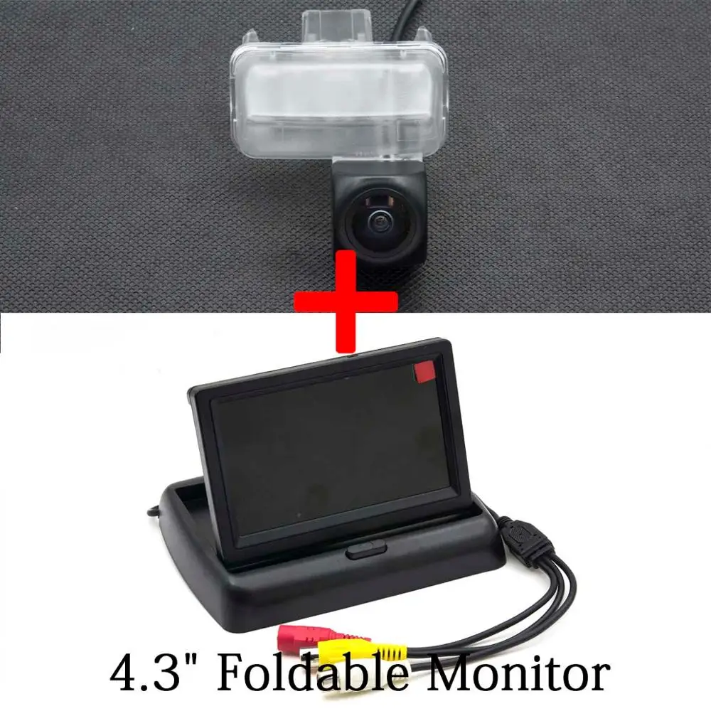 Camera 4.3 inch fold CCD рыбий глаз 1080 P Starlight камера заднего вида для Toyota Corolla Camry Highlander Kluger Vios EZ peugeot 206 207 407 307 - Название цвета: Camera 4.3 inch fold