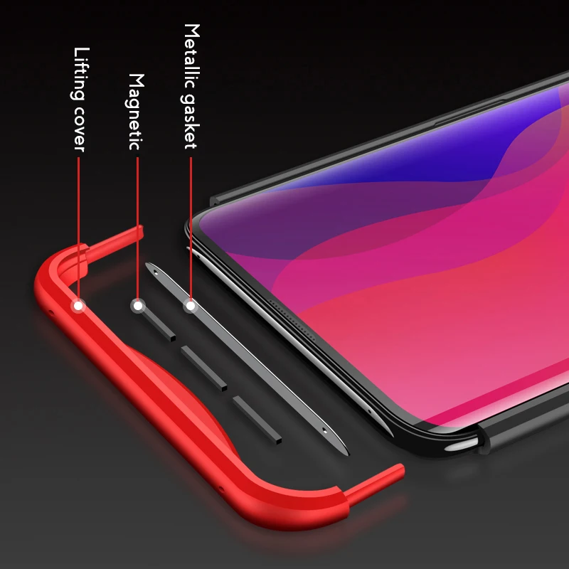 ADKO 360 полная защита Гладкий чехол для Oppo Find X противоударный Жесткий ПК