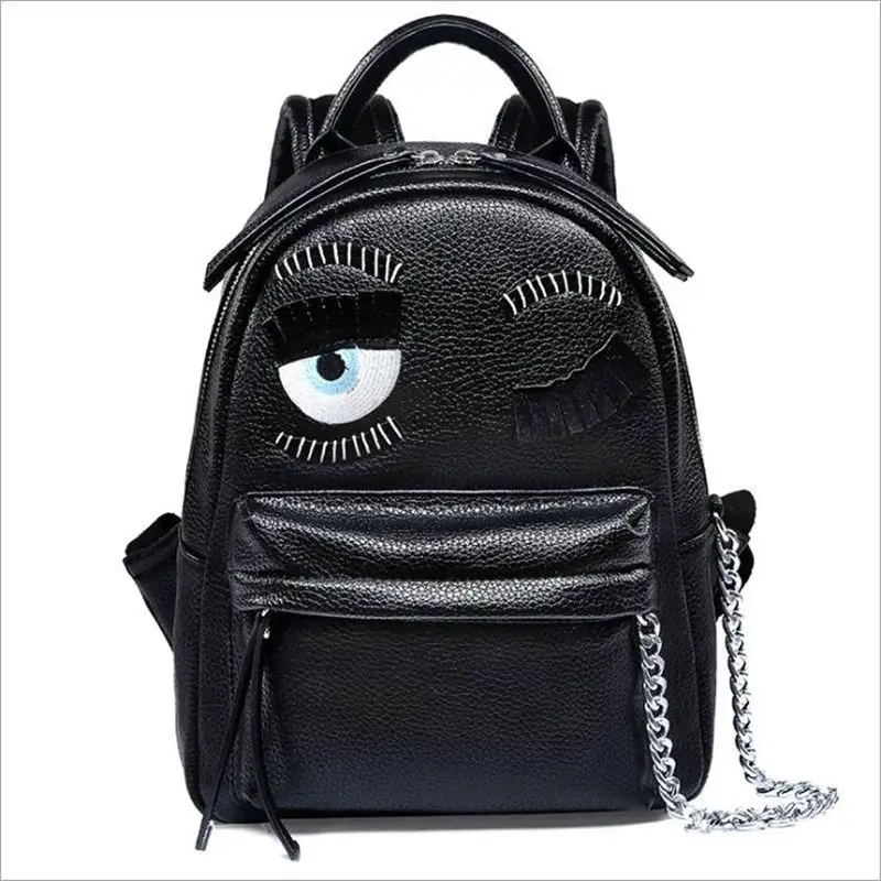 Мультфильм демон Глаза рюкзак известные бренды Monster женские кожаные рюкзаки