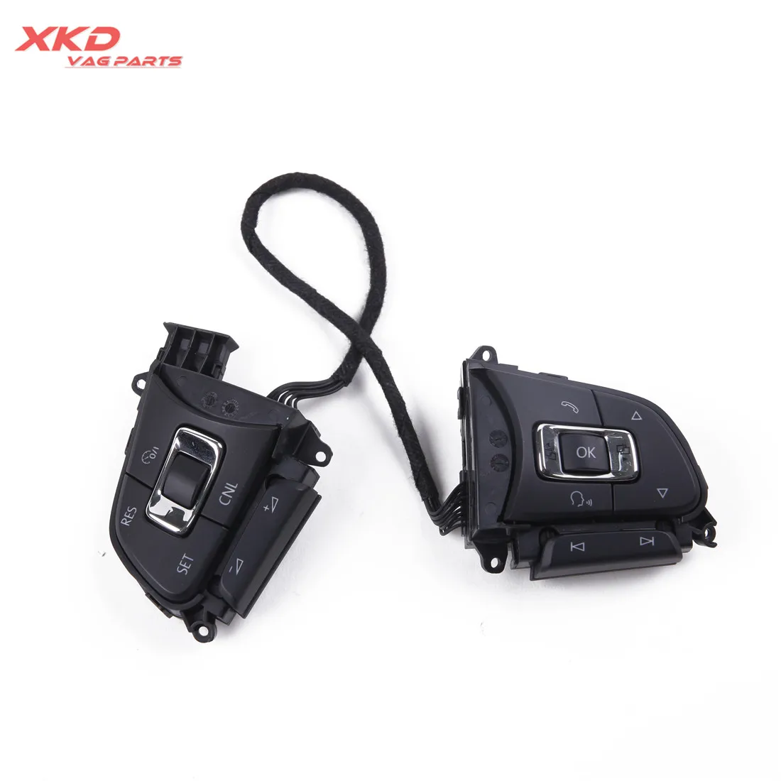 Black Chrome Steering Wheel Multi-function Button Cruise control For V-W Tiguan 17-19 5NA959442 5NA 959 442 | Автомобили и