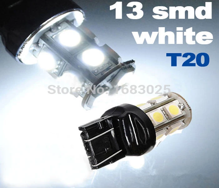 1 шт. T20 W21/5 Вт 7443 13 SMD DC12V 5050 светодиодный чистый белый автомобильный светильник